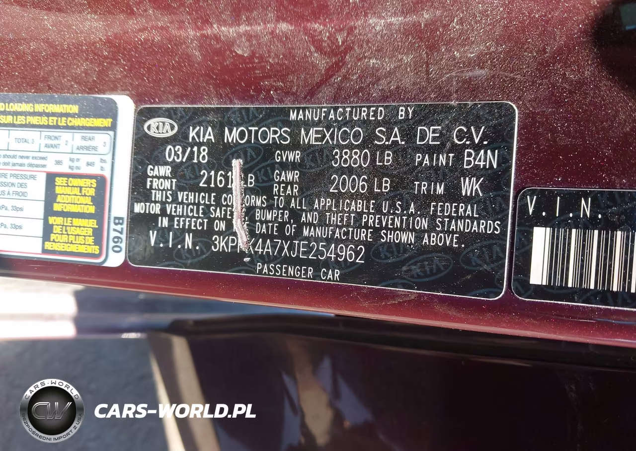 2018 Kia Forte Lx VIN:3KPFK4A7XJE254962 - 9