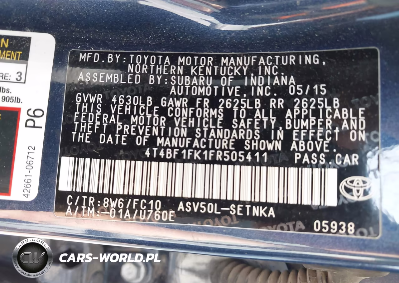 2015 Toyota Camry Le VIN:4T4BF1FK1FR505411 - 9