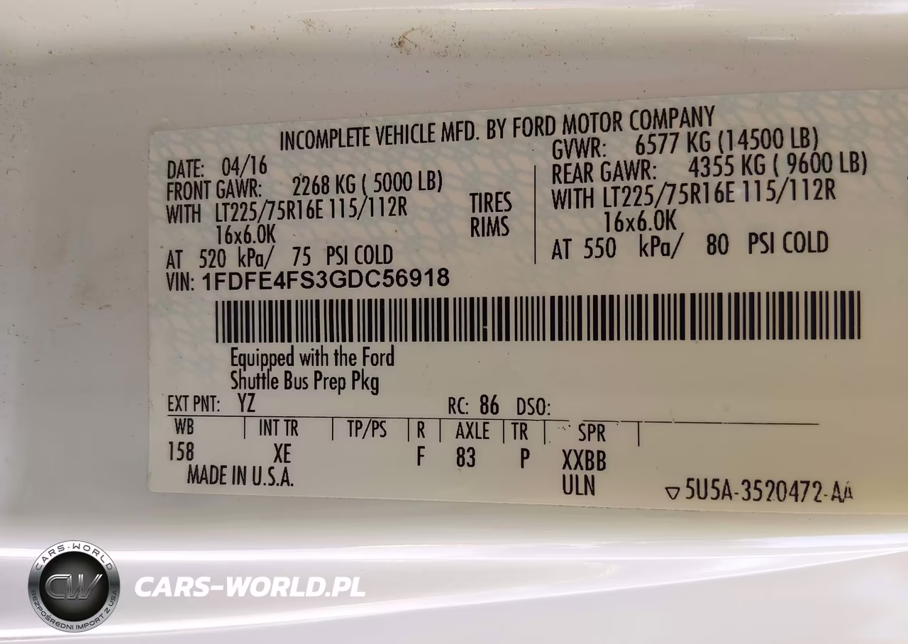 2016 Ford E-450 Cutaway VIN:1FDFE4FS3GDC56918 - 8