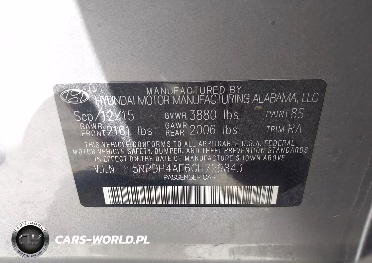 2016 Hyundai Elantra Se VIN:5NPDH4AE6GH759843 - 9