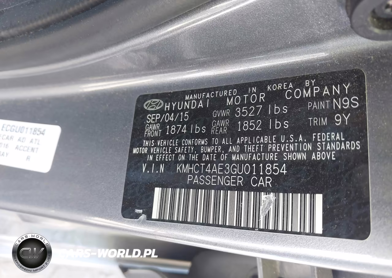 2016 Hyundai Accent Se VIN:KMHCT4AE3GU011854 - 9