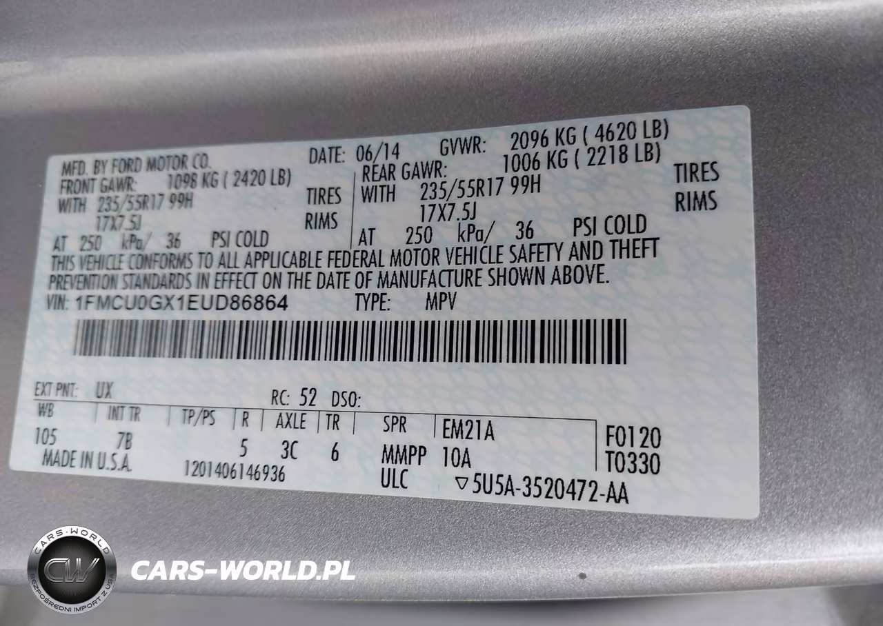 2014 Ford Escape Se VIN:1FMCU0GX1EUD86864 - 9