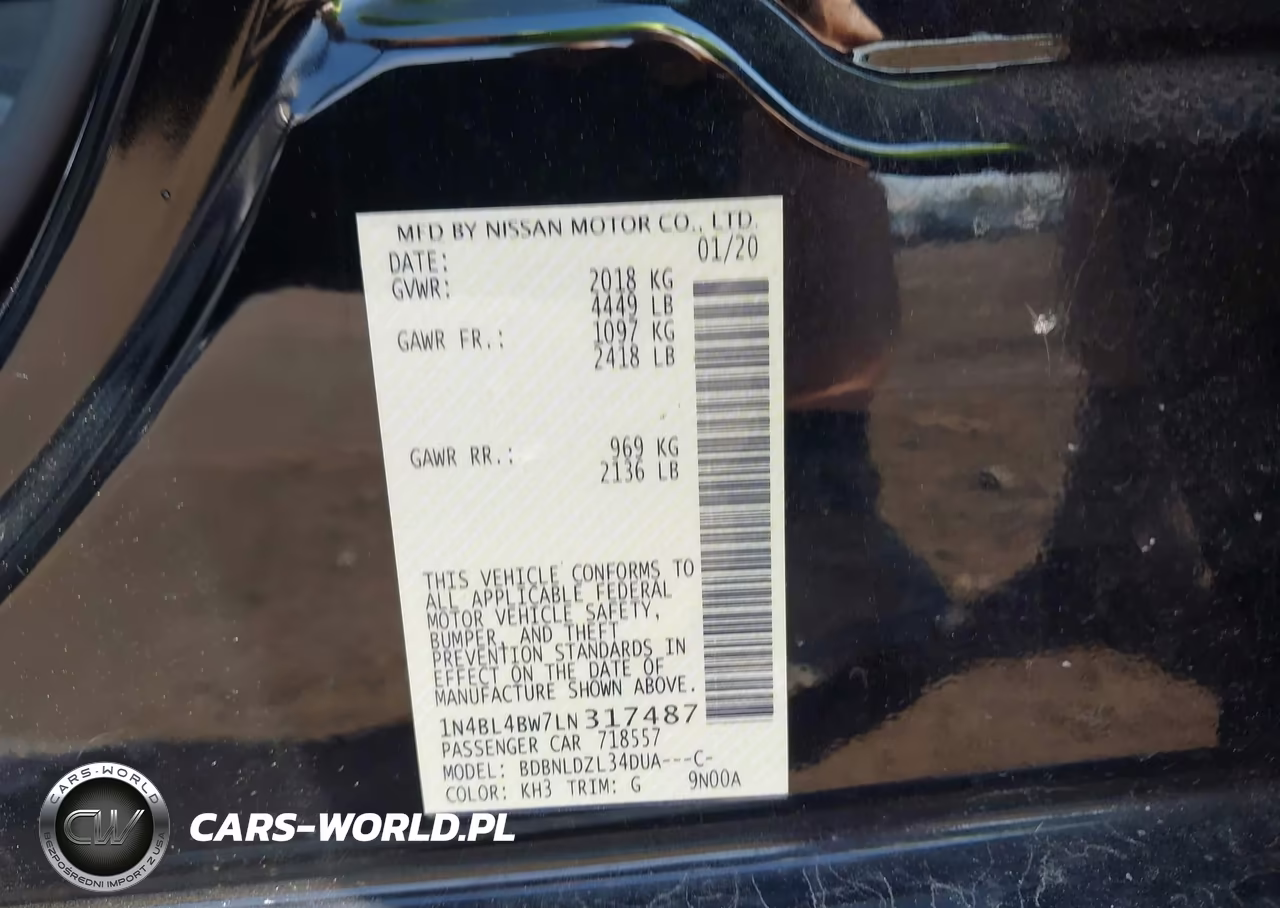 2020 Nissan Altima S Intelligent Awd VIN:1N4BL4BW7LN317487 - 9