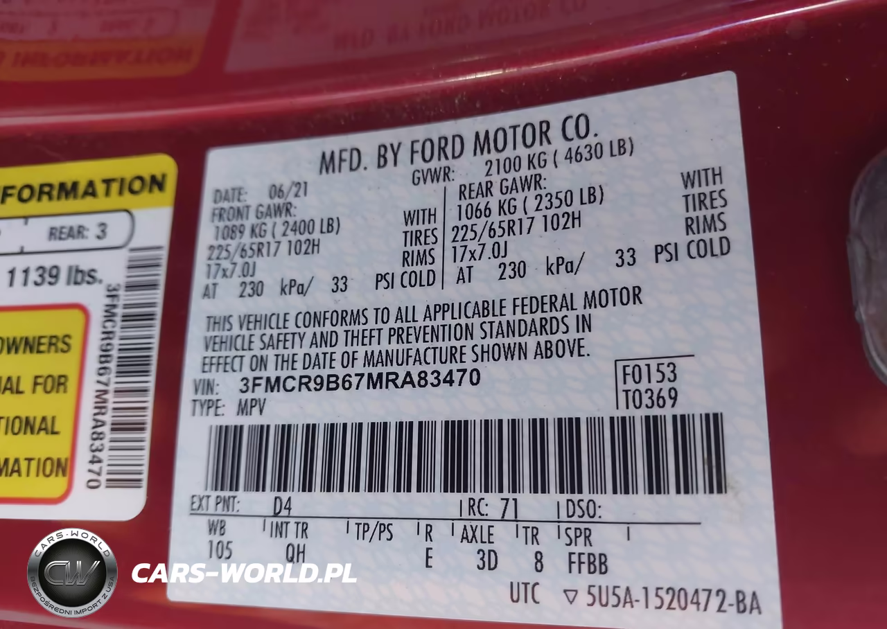 2021 Ford Bronco Sport Big Bend VIN:3FMCR9B67MRA83470 - 9