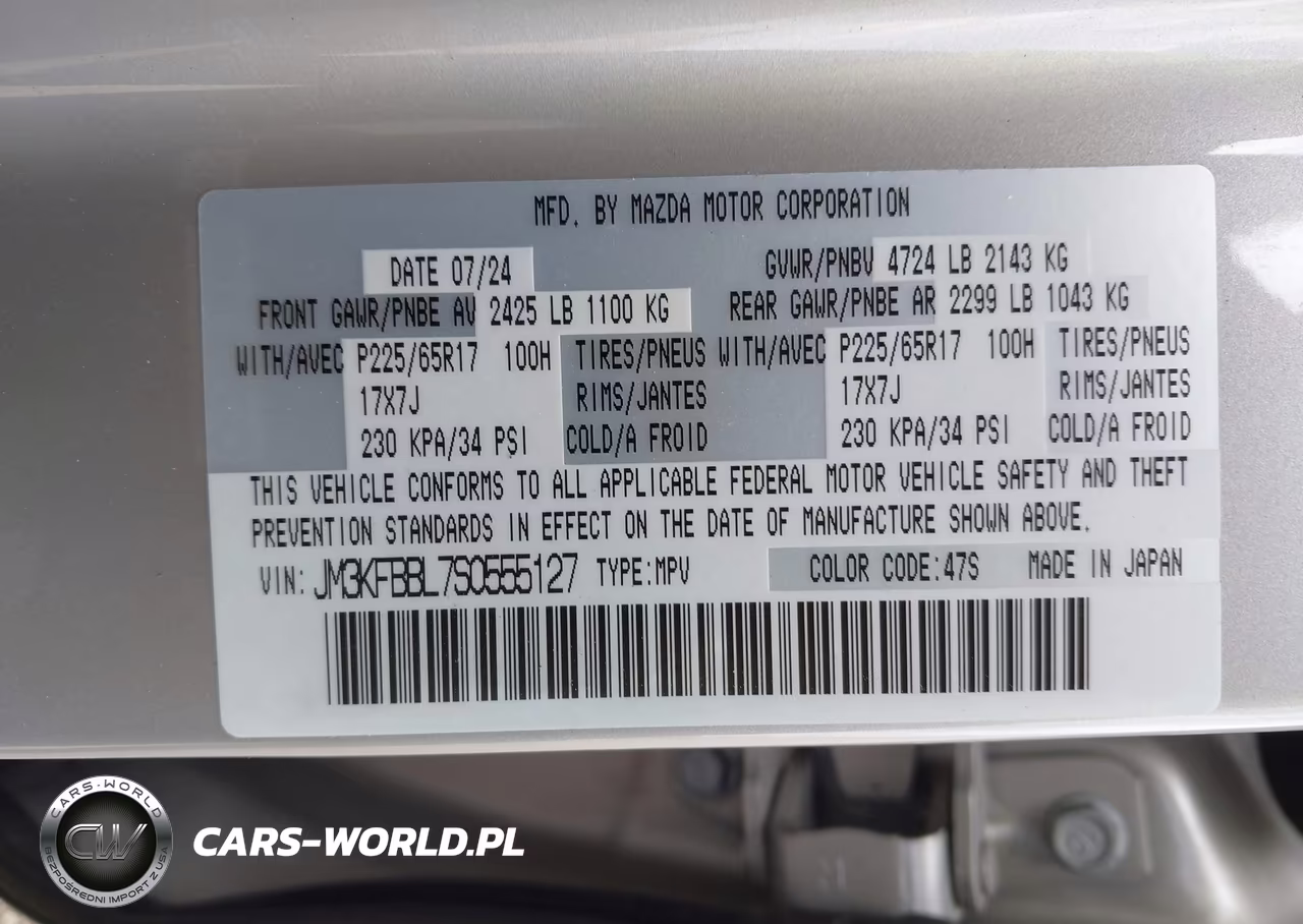 2025 Mazda Cx-5 2.5 S Select VIN:JM3KFBBL7S0555127 - 9