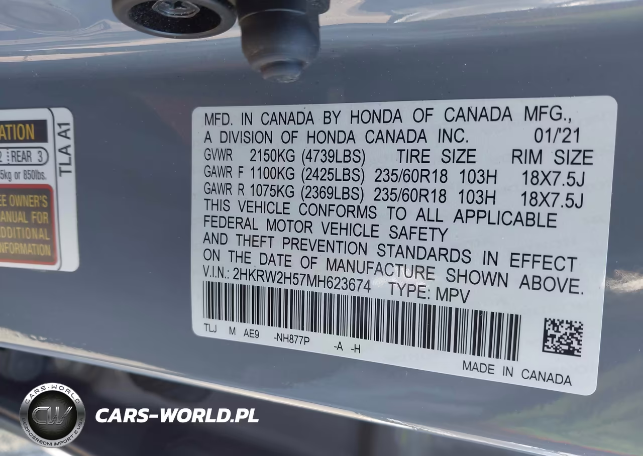 2021 Honda Cr-V Awd Ex VIN:2HKRW2H57MH623674 - 9