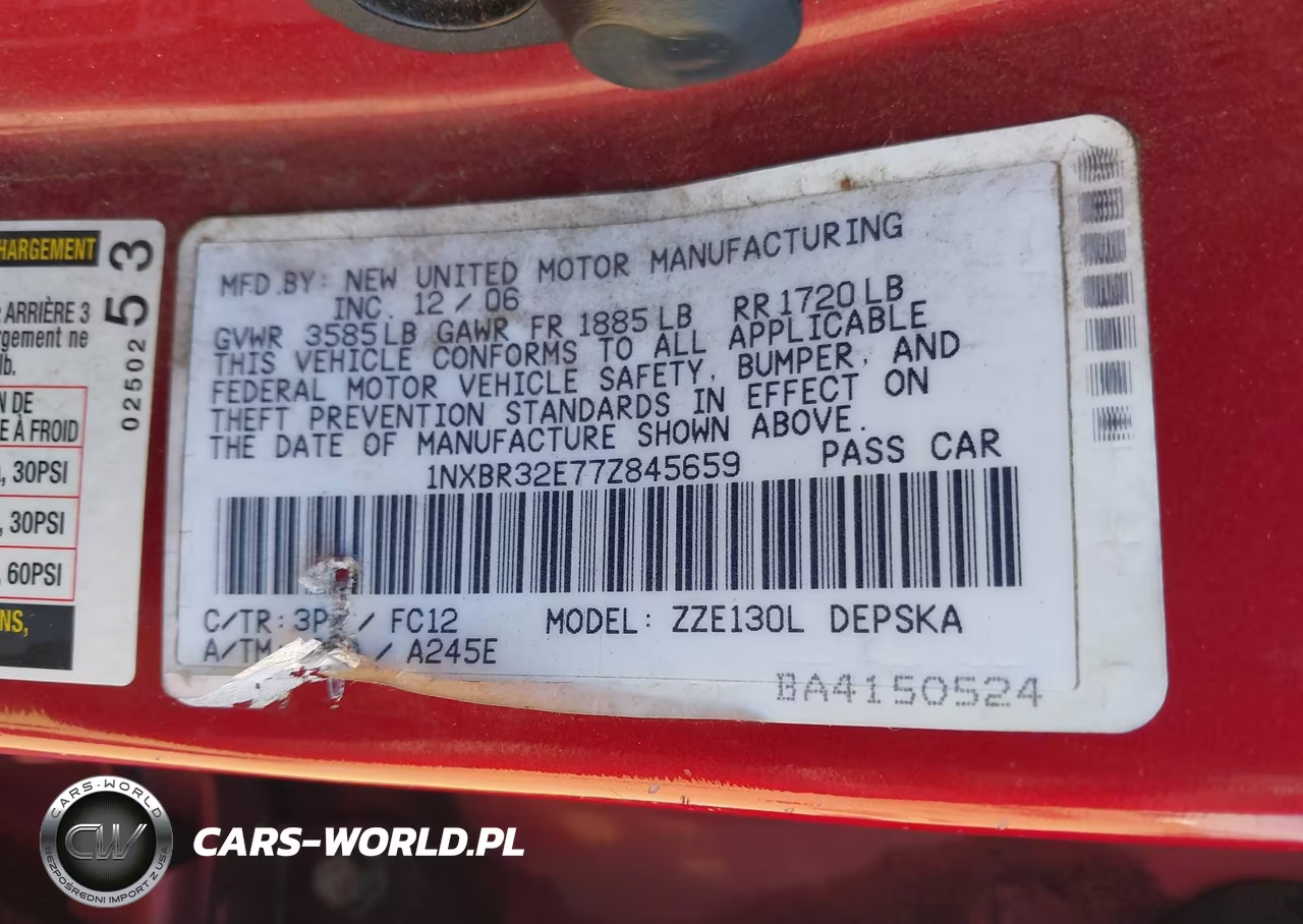 2007 Toyota Corolla S VIN:1NXBR32E77Z845659 - 9