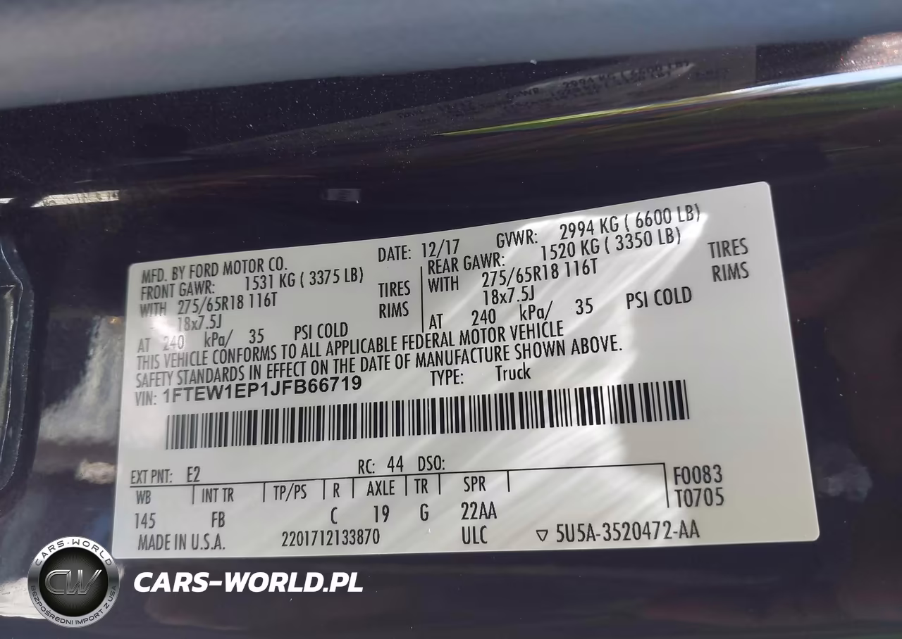 2018 Ford F-150 Xlt VIN:1FTEW1EP1JFB66719 - 9