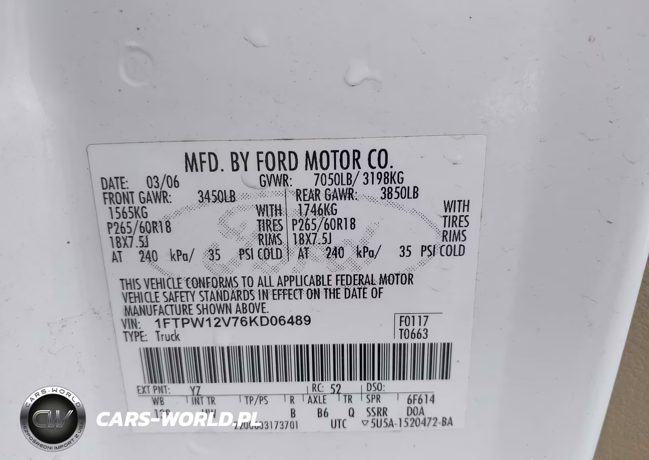 2006 Ford F-150 Lariat-Xlt VIN:1FTPW12V76KD06489 - 9