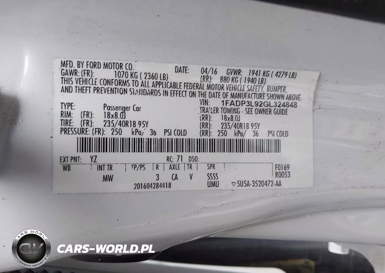2016 Ford Focus St VIN:1FADP3L92GL324848 - 9