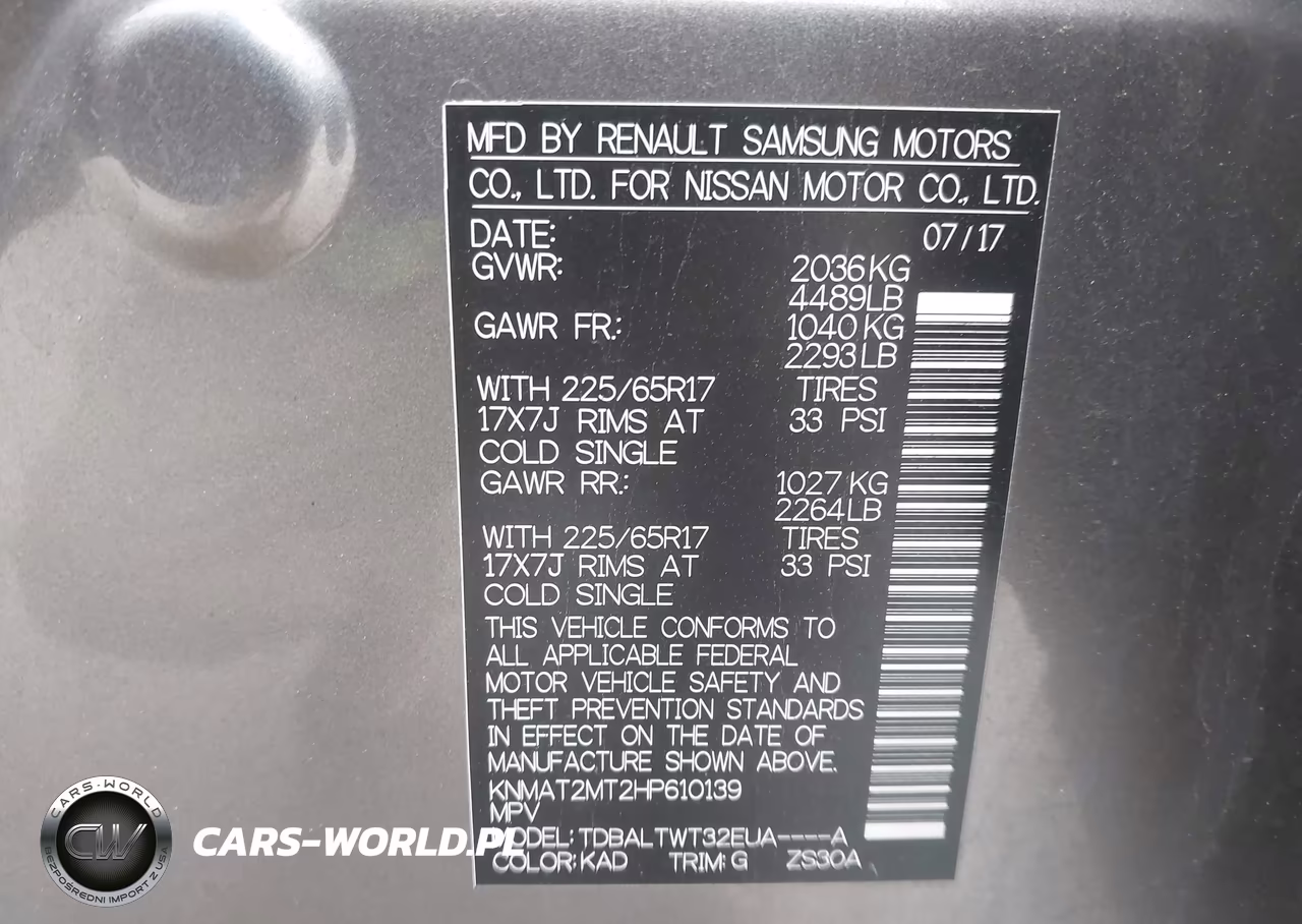 2017 Nissan Rogue Sv VIN:KNMAT2MT2HP610139 - 9
