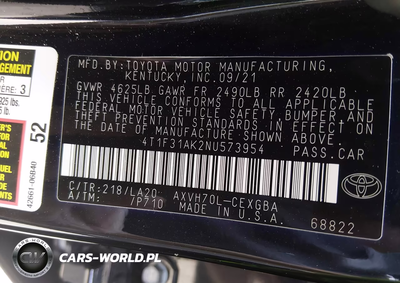 2022 Toyota Camry Xle Hybrid VIN:4T1F31AK2NU573954 - 9
