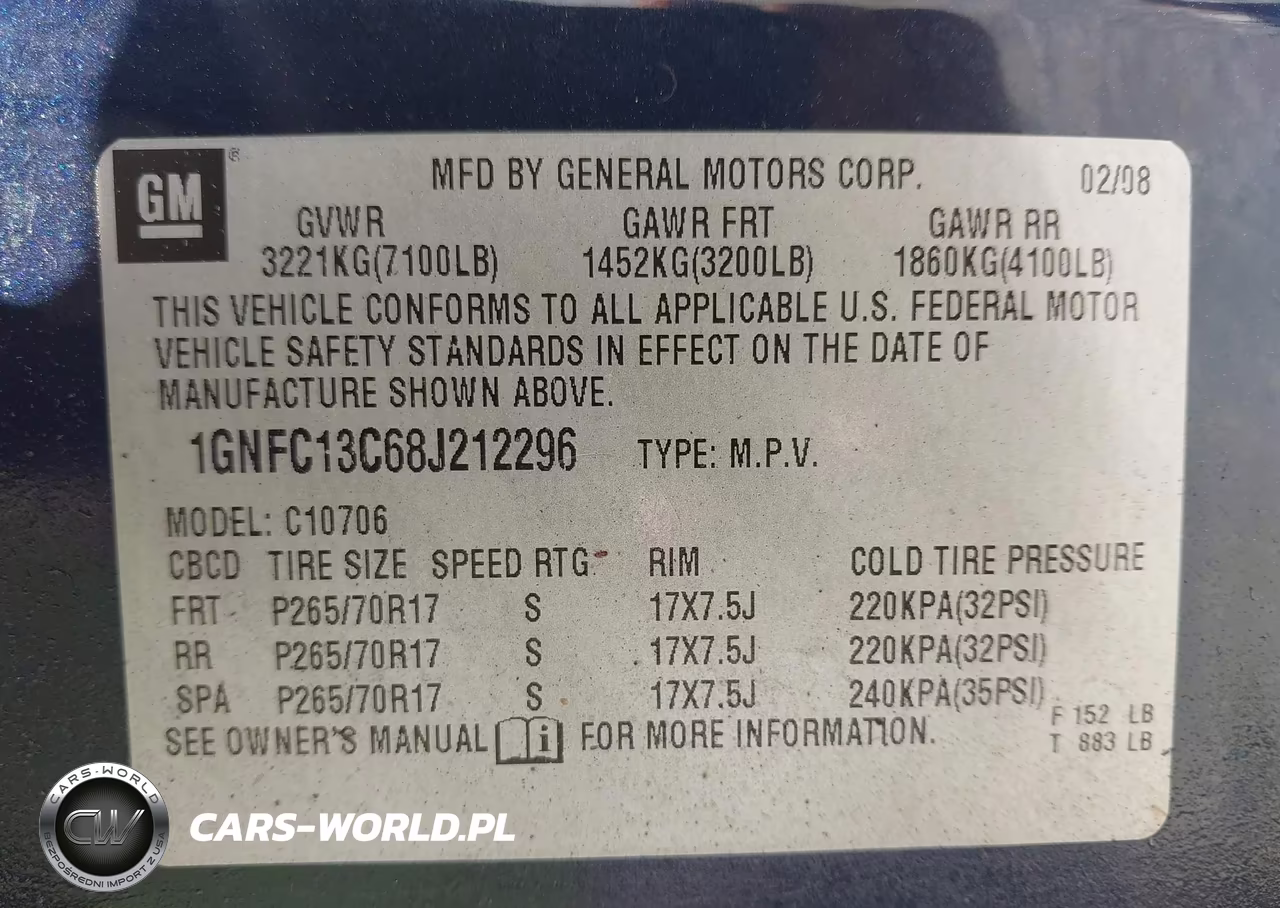 2008 Chevrolet Tahoe Ls VIN:1GNFC13C68J212296 - 9