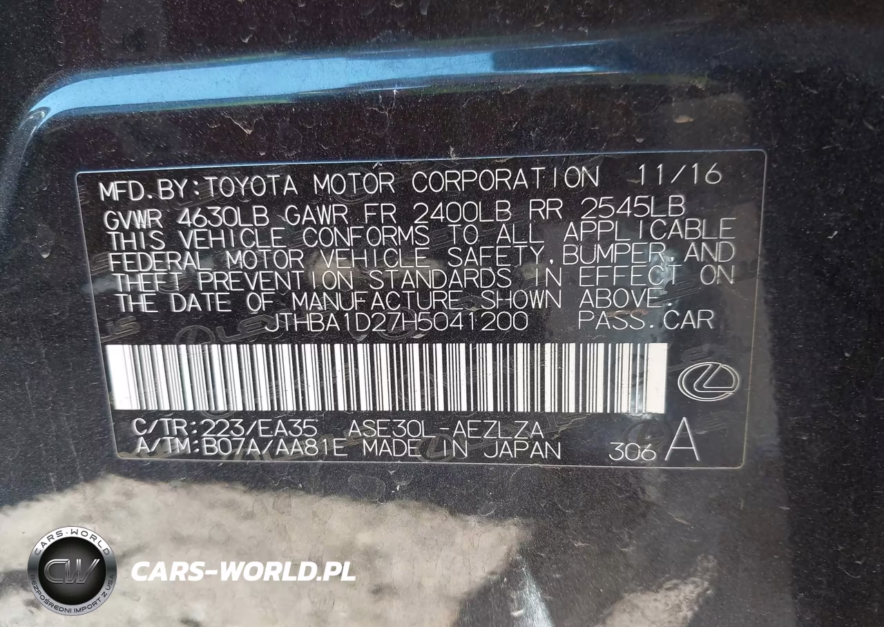 2017 Lexus Is 200T VIN:JTHBA1D27H5041200 - 9