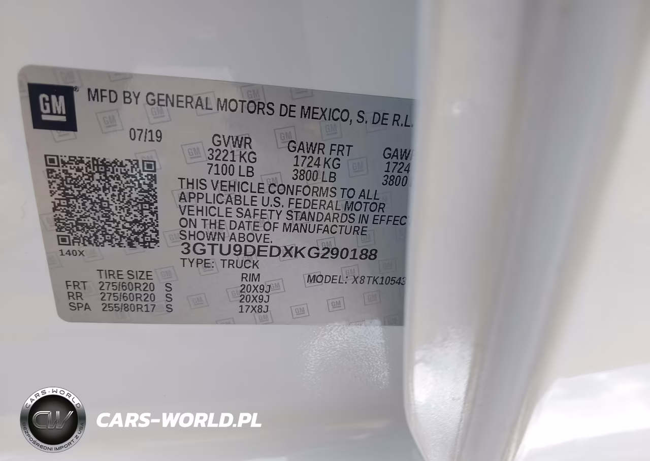 2019 GMC Sierra 1500 Slt VIN:3GTU9DEDXKG290188 - 9