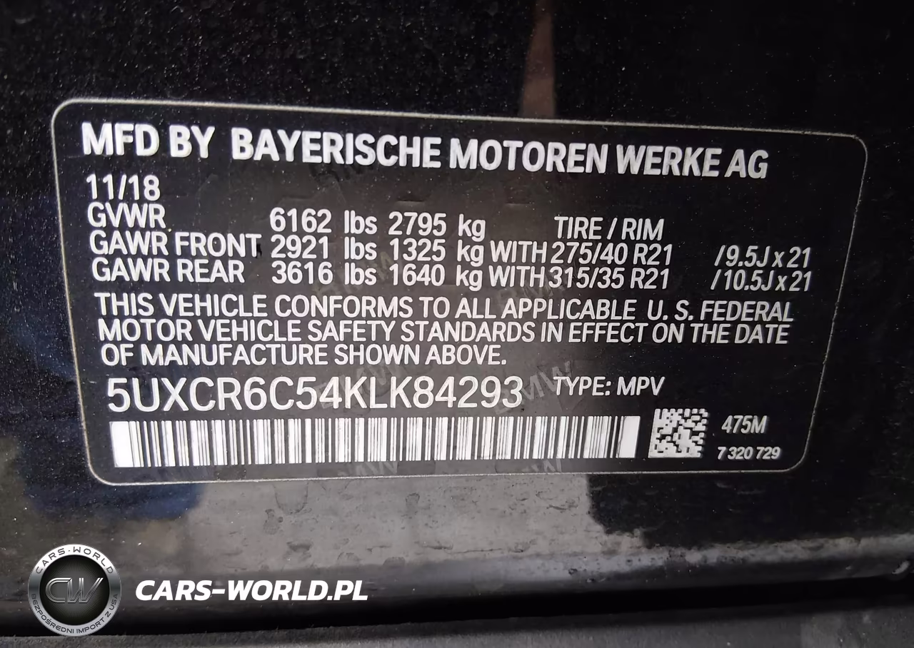 2019 BMW X5 xDrive40I VIN:5UXCR6C54KLK84293 - 9