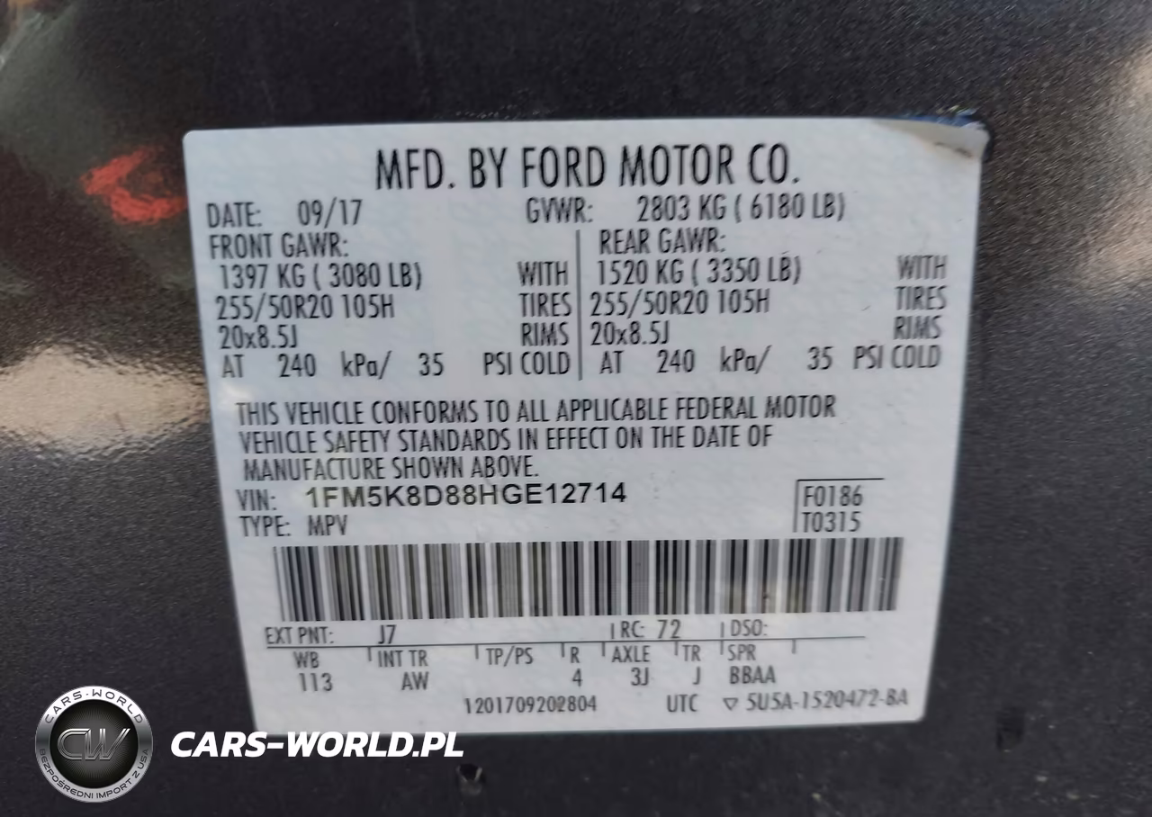2017 Ford Explorer Xlt VIN:1FM5K8D88HGE12714 - 9