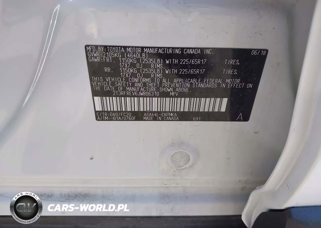 2018 Toyota Rav4 Xle VIN:2T3RFREV6JW806310 - 9