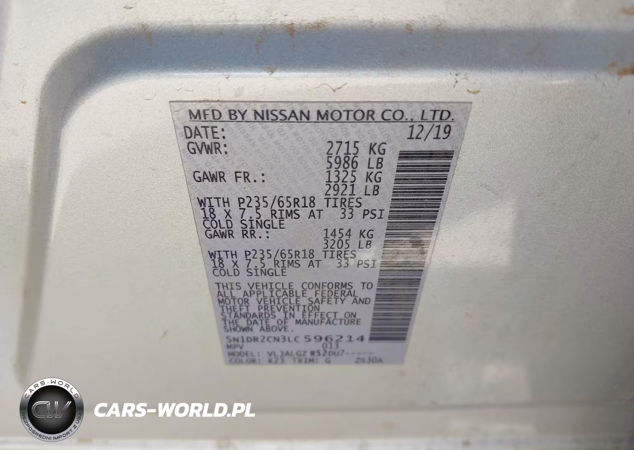 2020 Nissan Pathfinder Sl 2Wd VIN:5N1DR2CN3LC596214 - 9