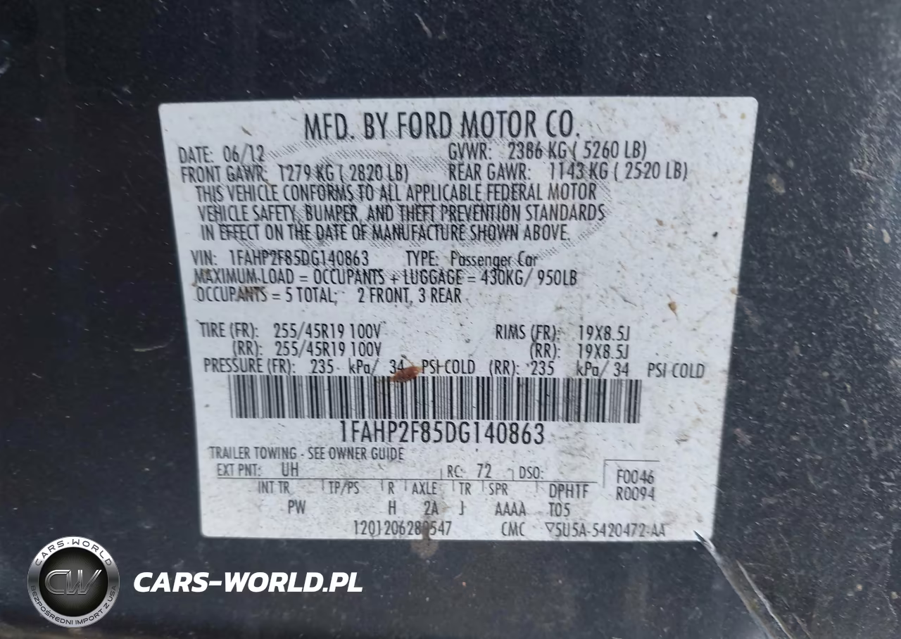 2013 Ford Taurus Limited VIN:1FAHP2F85DG140863 - 9
