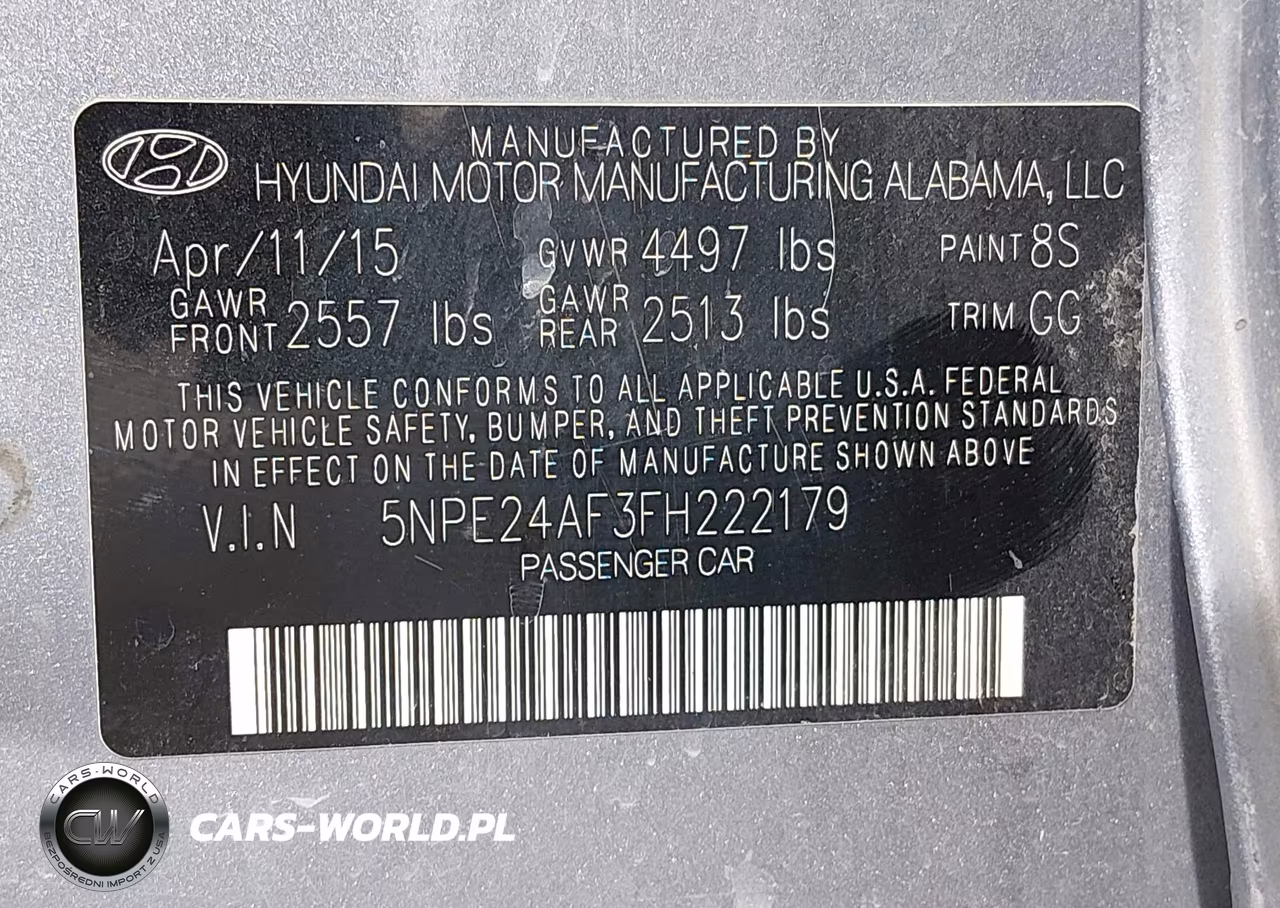2015 Hyundai Sonata Se VIN:5NPE24AF3FH222179 - 9