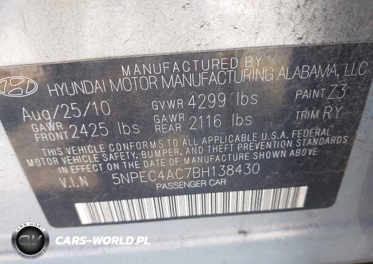 2011 Hyundai Sonata Se VIN:5NPEC4AC7BH138430 - 9