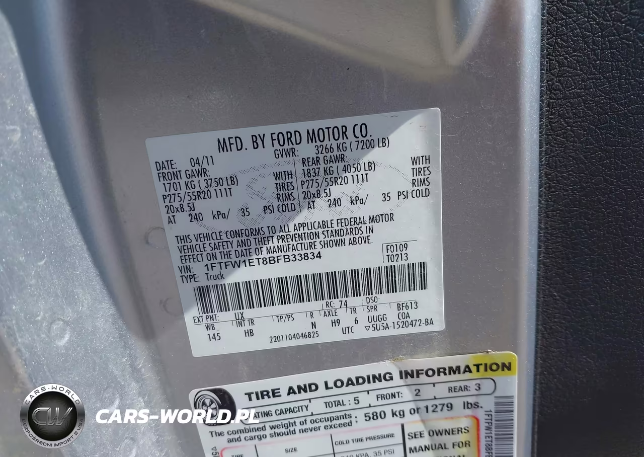 2011 Ford F-150 Lariat VIN:1FTFW1ET8BFB33834 - 9