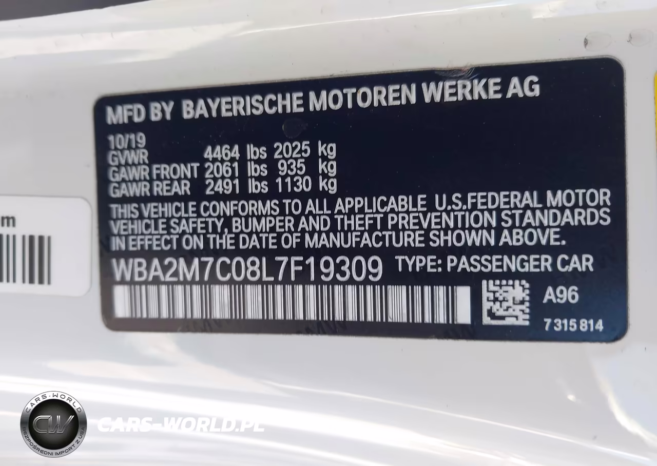 2020 BMW 230I VIN:WBA2M7C08L7F19309 - 9
