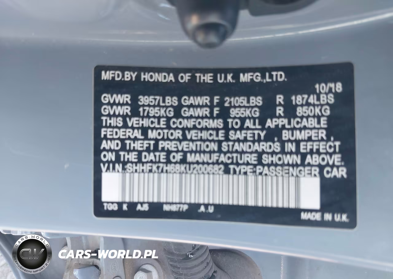 2019 Honda Civic Ex VIN:SHHFK7H68KU200682 - 9