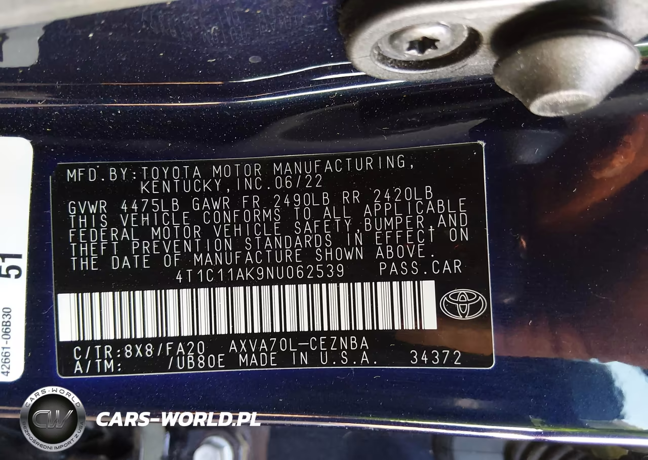 2022 Toyota Camry Le VIN:4T1C11AK9NU062539 - 9