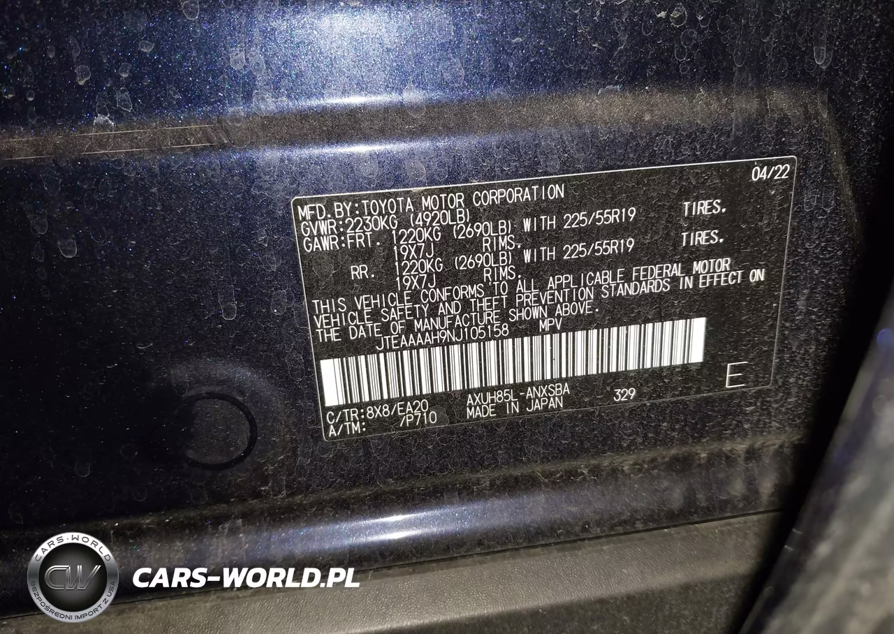 2022 Toyota Venza Limited VIN:JTEAAAAH9NJ105158 - 9