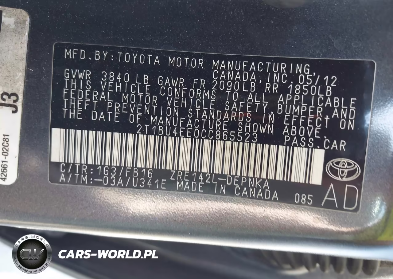 2012 Toyota Corolla Le VIN:2T1BU4EE0CC865523 - 9