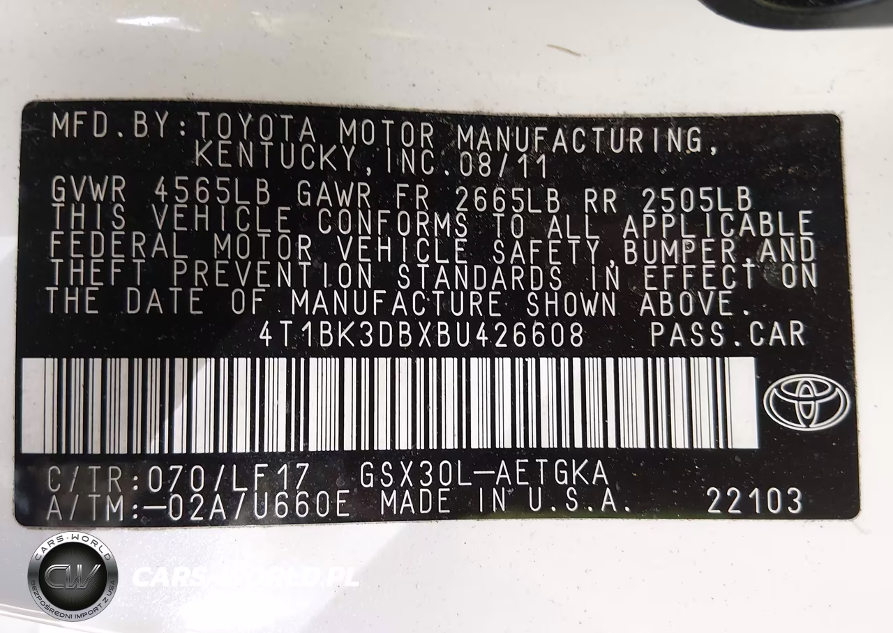 2011 Toyota Avalon Limited VIN:4T1BK3DBXBU426608 - 9