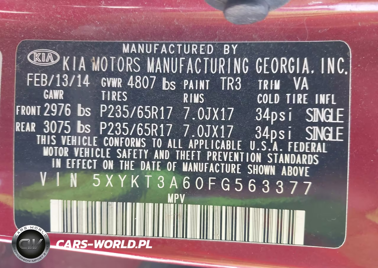 2015 Kia Sorento Lx VIN:5XYKT3A60FG563377 - 9
