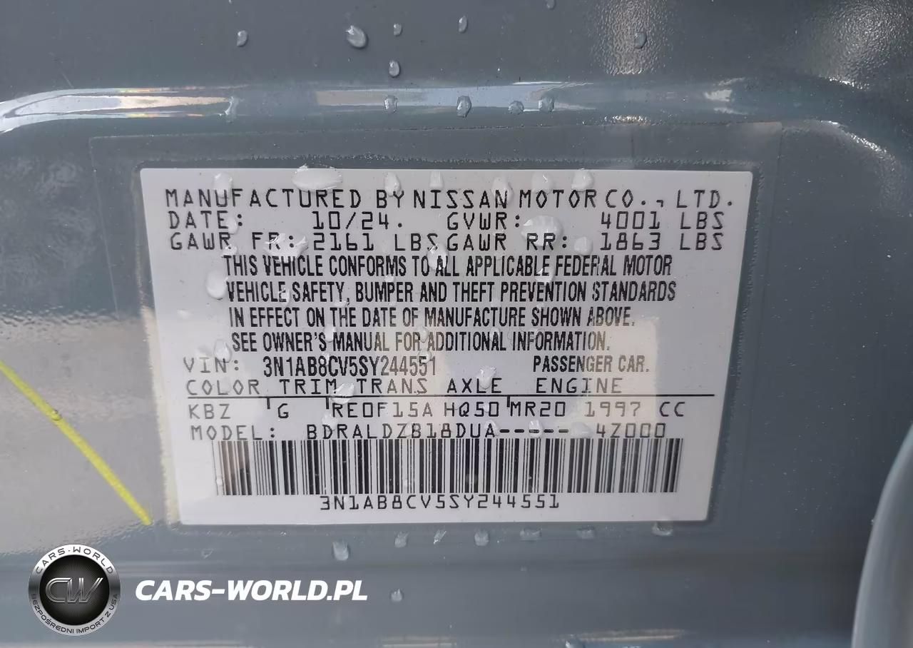 2025 Nissan Sentra Sv VIN:3N1AB8CV5SY244551 - 9