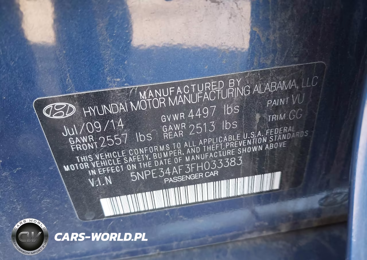 2015 Hyundai Sonata Sport VIN:5NPE34AF3FH033383 - 9