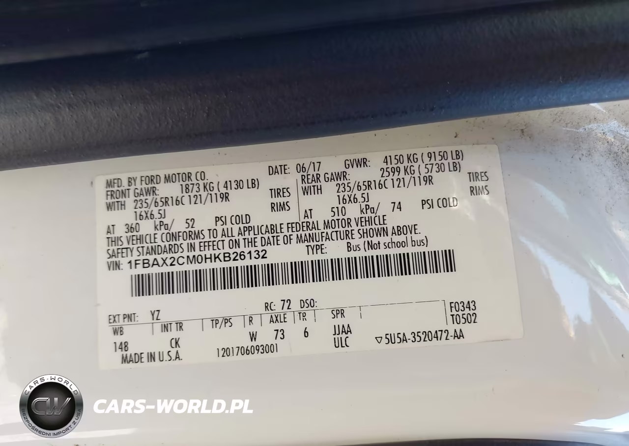2017 Ford Transit-350 Xlt VIN:1FBAX2CM0HKB26132 - 9