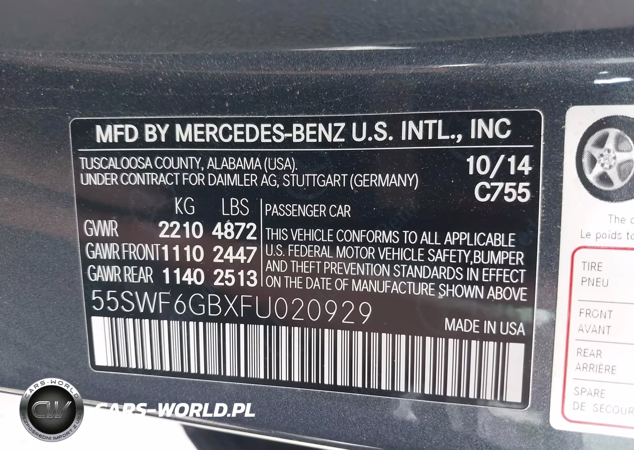 2015 Mercedes-Benz C 400 4Matic VIN:55SWF6GBXFU020929 - 9