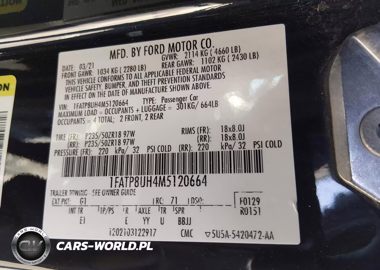 2021 Ford Mustang Ecoboost Premium VIN:1FATP8UH4M5120664 - 9