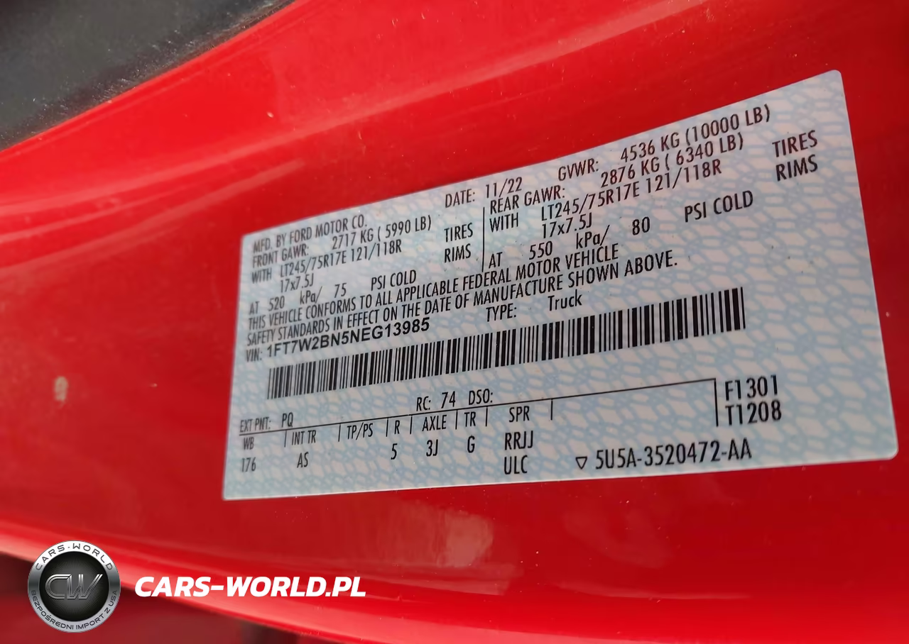 2022 Ford F-250 Xl VIN:1FT7W2BN5NEG13985 - 9