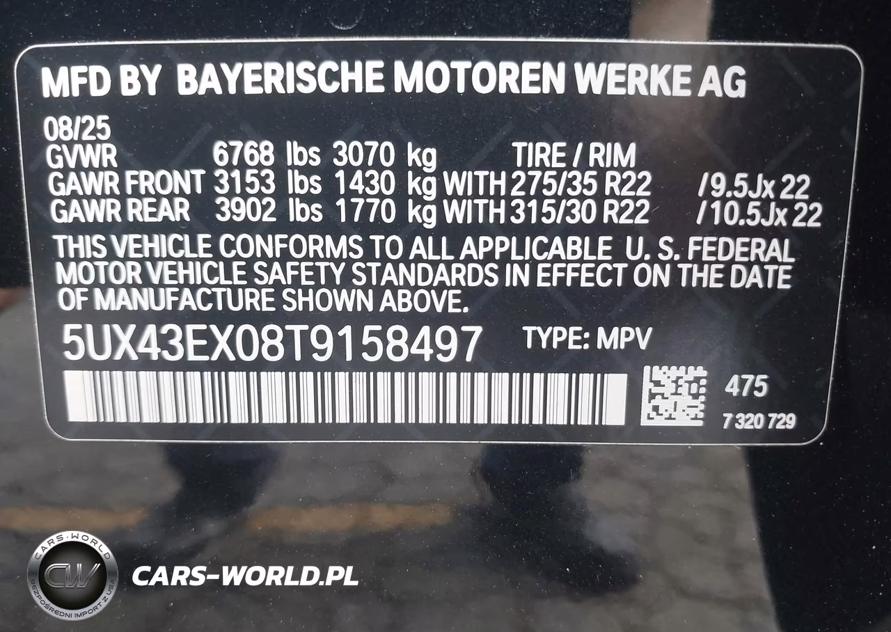 2026 BMW X6 M60I VIN:5UX43EX08T9158497 - 9