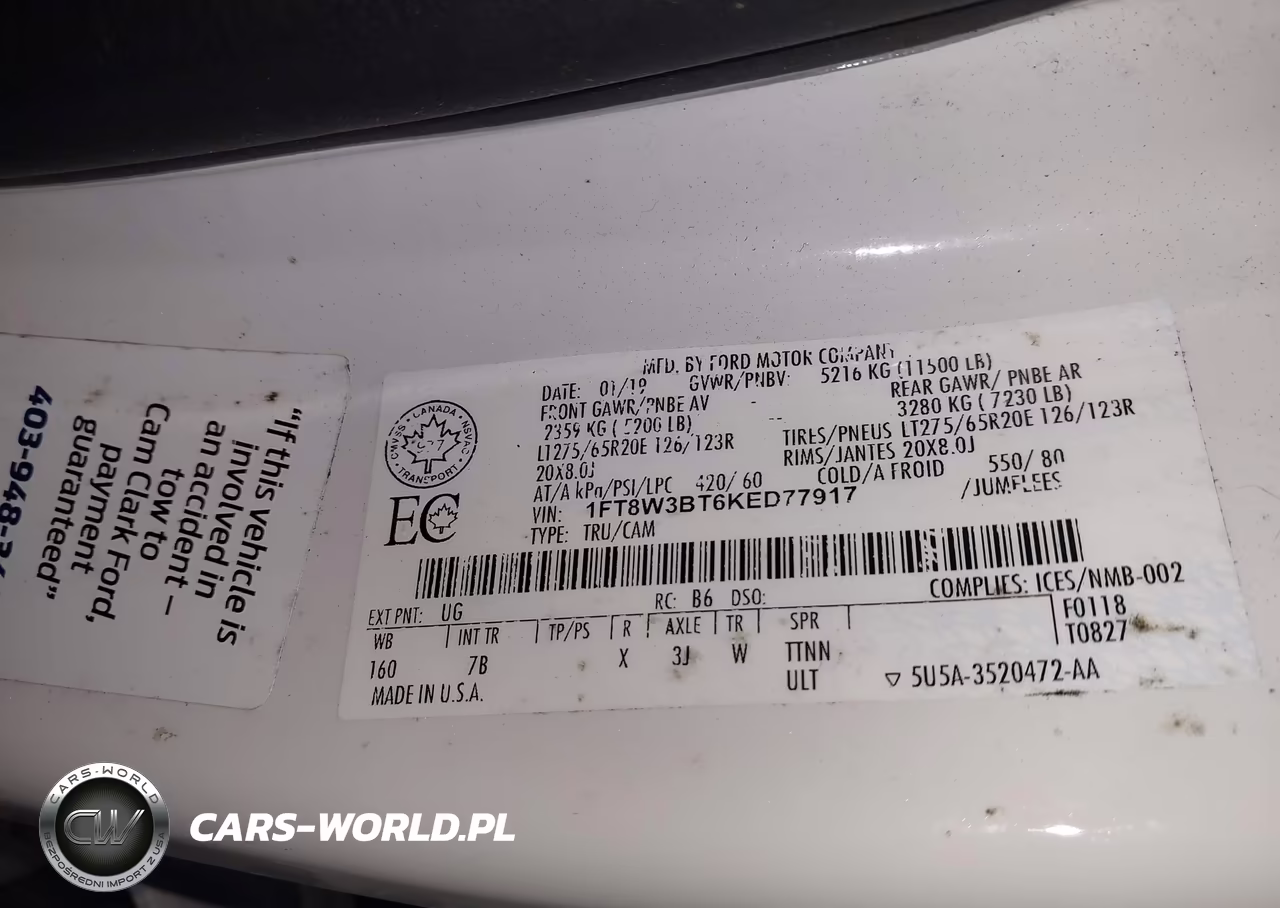 2019 Ford F-350 Platinum VIN:1FT8W3BT6KED77917 - 9