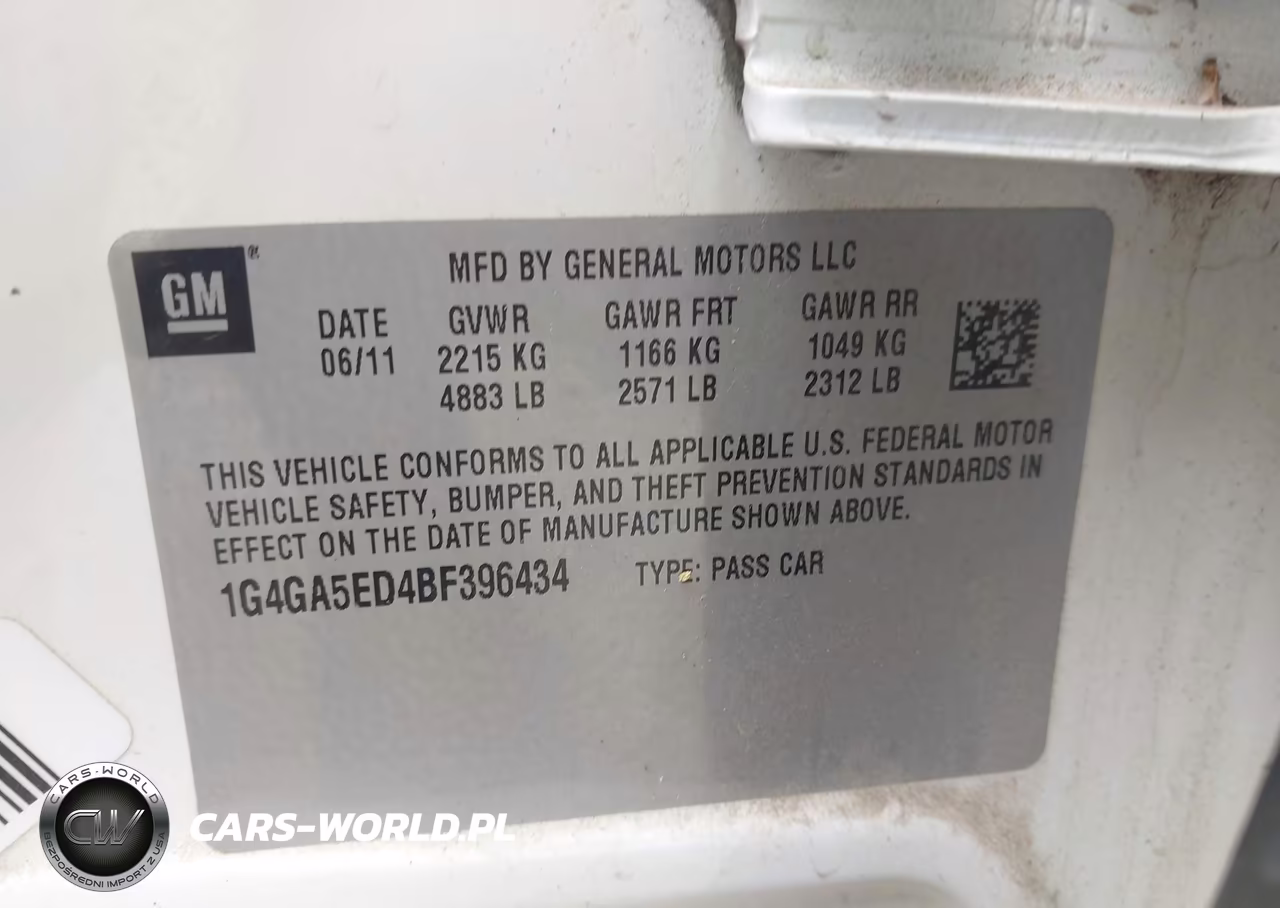 2011 Buick Lacrosse Cx VIN:1G4GA5ED4BF396434 - 9
