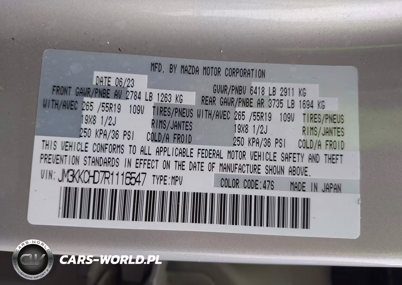 2024 Mazda Cx-90 3.3 Turbo Preferred Plus VIN:JM3KKCHD7R1116547 - 9