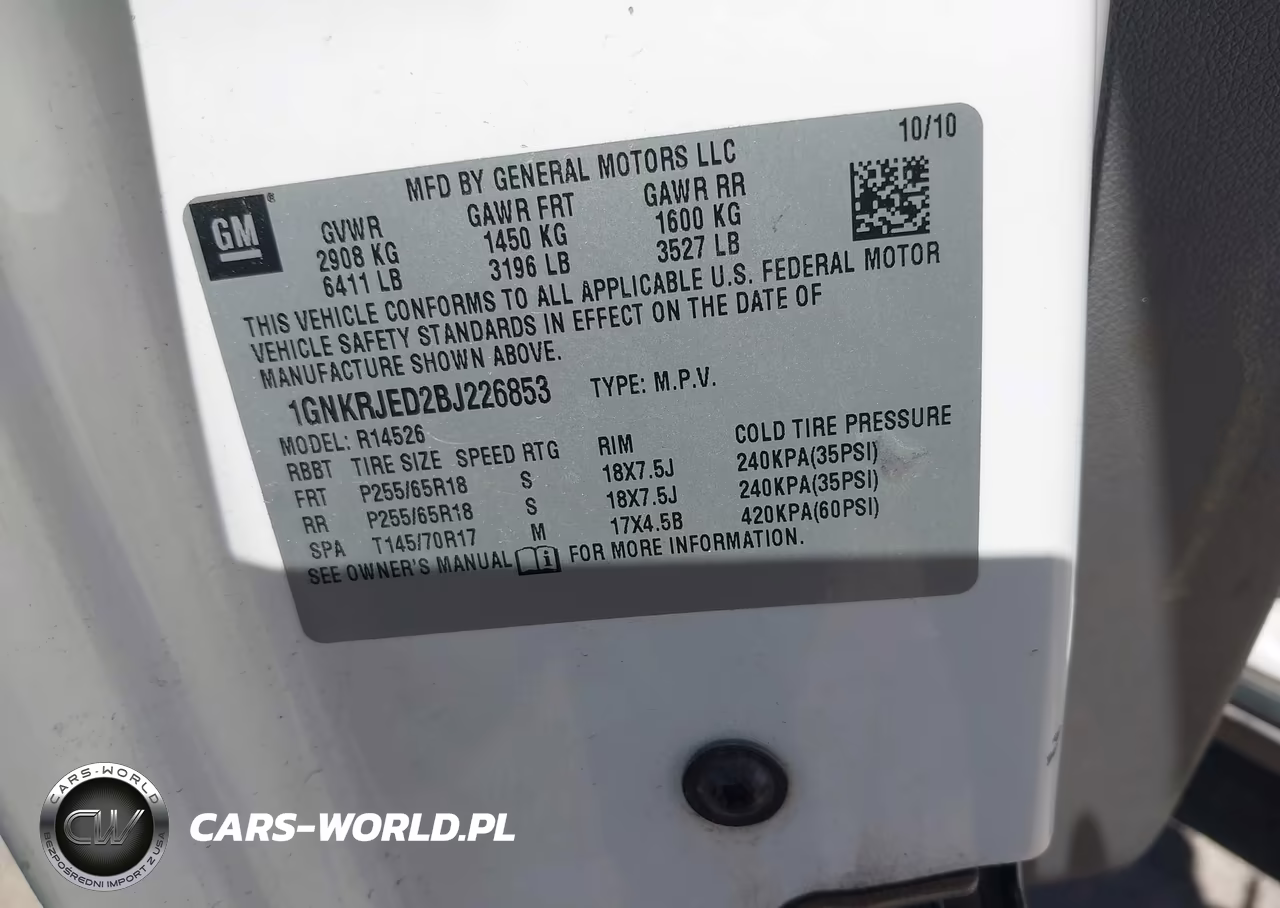 2011 Chevrolet Traverse 2Lt VIN:1GNKRJED2BJ226853 - 9