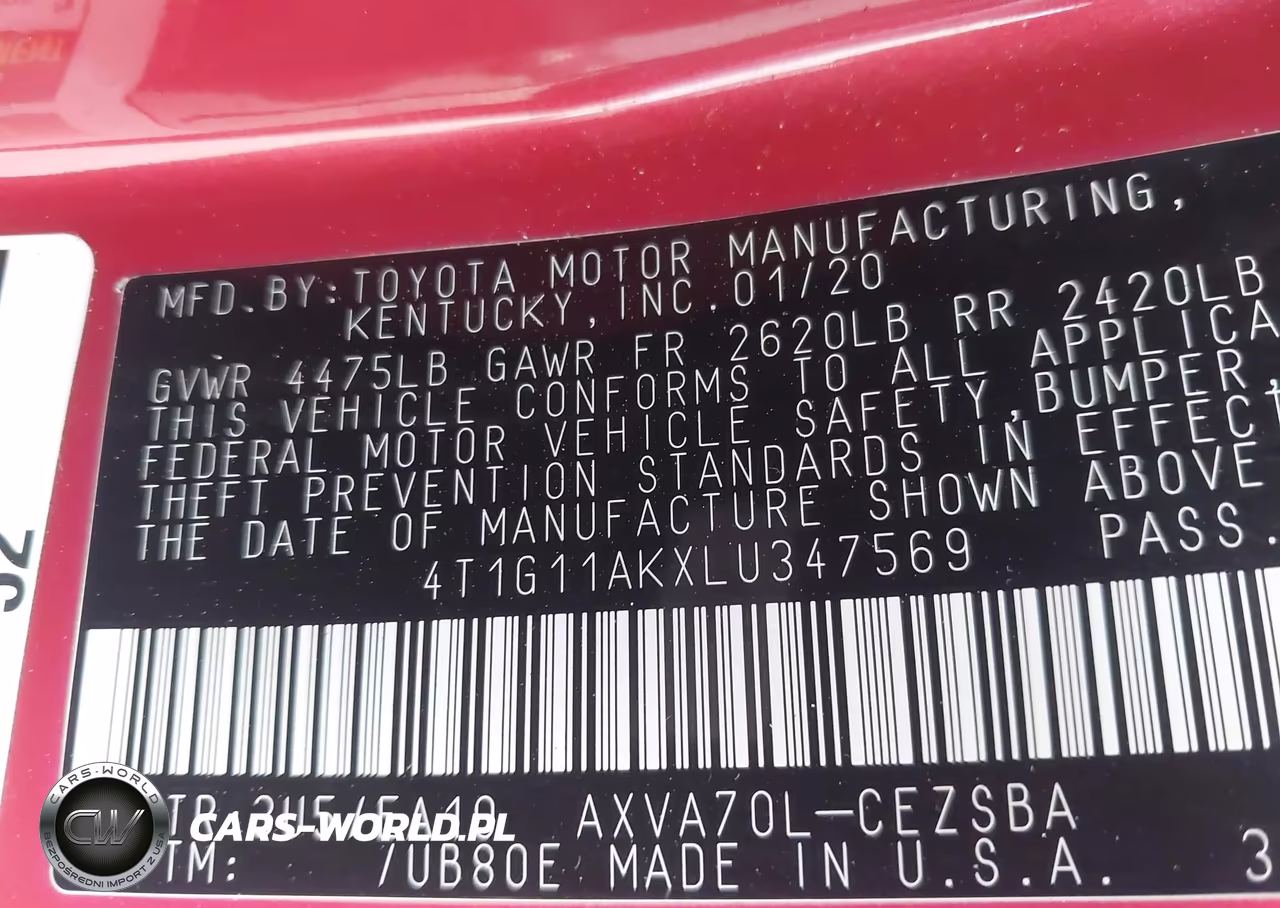 2020 Toyota Camry Se VIN:4T1G11AKXLU347569 - 9