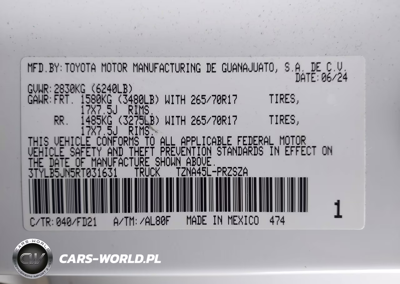 2024 Toyota Tacoma Sr5 VIN:3TYLB5JN5RT031631 - 9