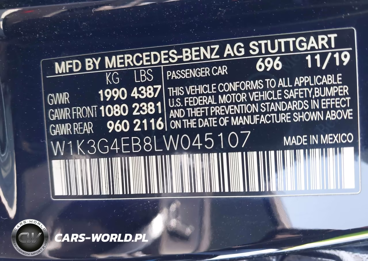 2020 Mercedes-Benz A 220 VIN:W1K3G4EB8LW045107 - 9