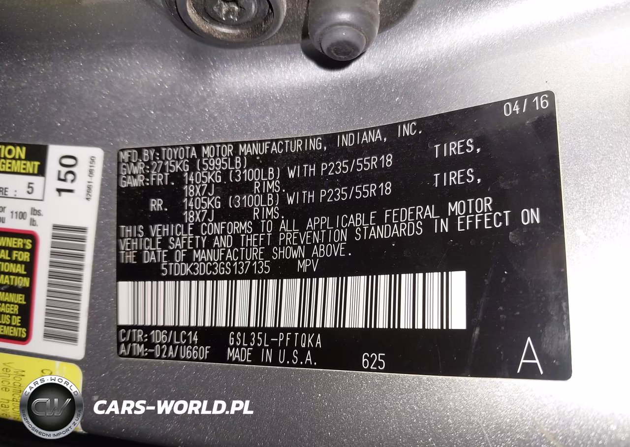 2016 Toyota Sienna Xle 7 Passenger VIN:5TDDK3DC3GS137135 - 9