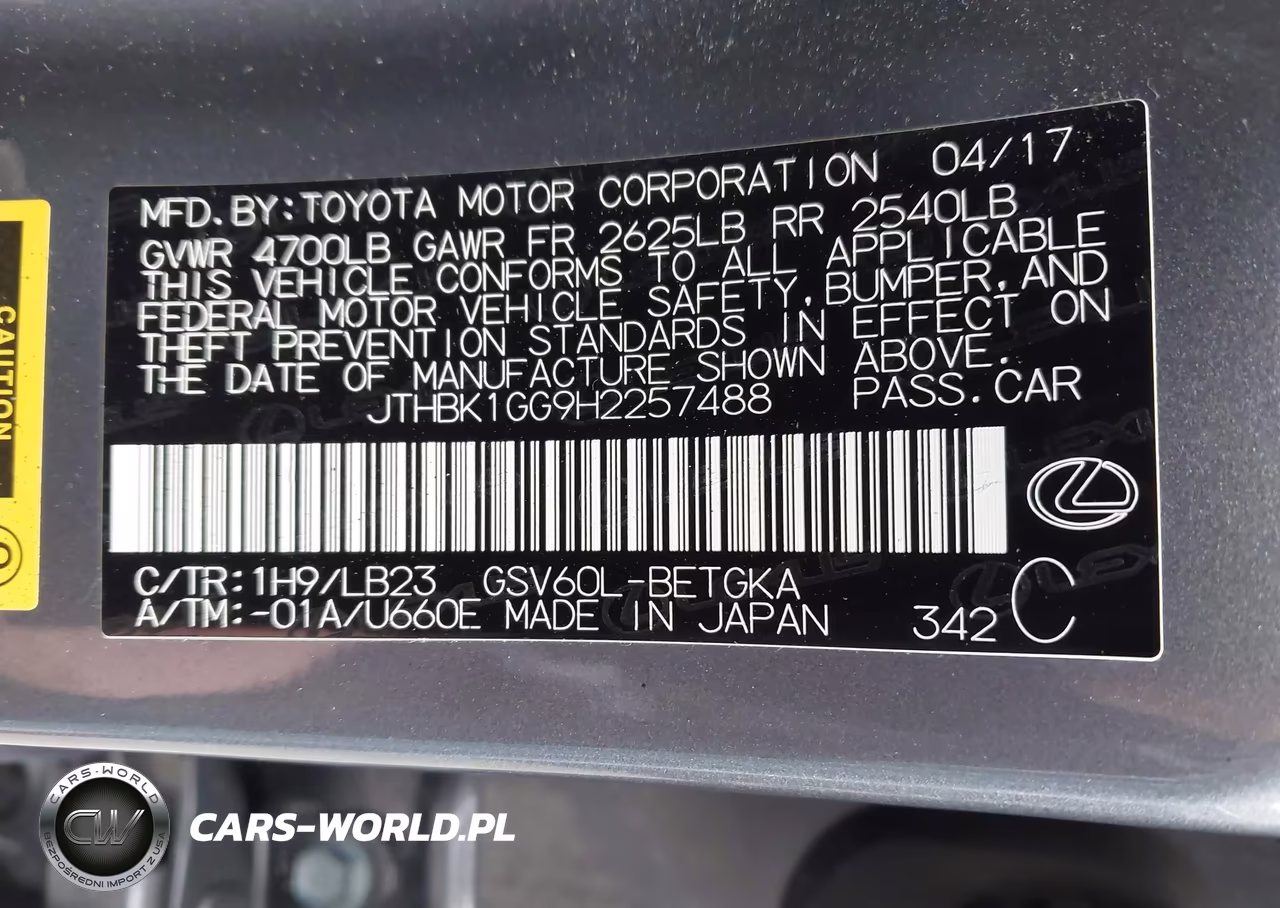 2017 Lexus Es 350 VIN:JTHBK1GG9H2257488 - 9
